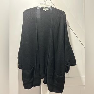 Oak + Fort Long Black Cardigan Size S